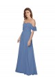 Windsor Blu Linea A Senza spalline Chiffona Lunga Abiti da damigella donore Online