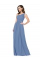 Windsor Blu Tubino Una spalla Chiffona Lunga Abiti da damigella donore Online
